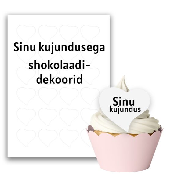 Šokolaadidekoorid personaalse kujundusega südamekujulised